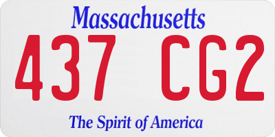MA license plate 437CG2
