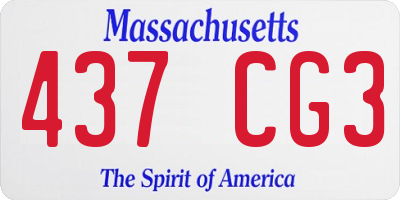 MA license plate 437CG3