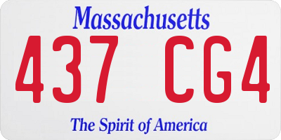 MA license plate 437CG4