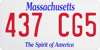 MA license plate 437CG5