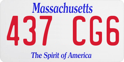 MA license plate 437CG6