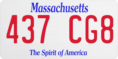 MA license plate 437CG8