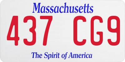 MA license plate 437CG9
