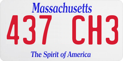 MA license plate 437CH3