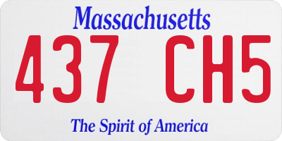 MA license plate 437CH5