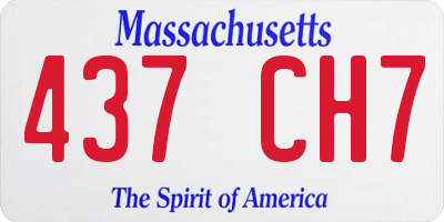 MA license plate 437CH7