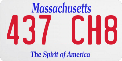 MA license plate 437CH8