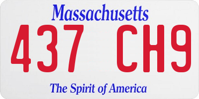 MA license plate 437CH9