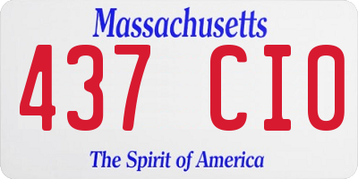 MA license plate 437CI0