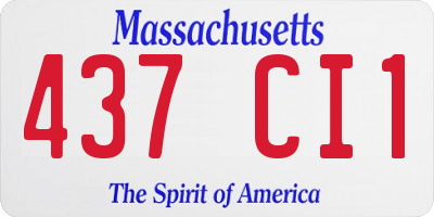 MA license plate 437CI1
