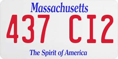 MA license plate 437CI2