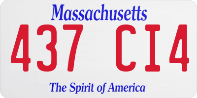 MA license plate 437CI4