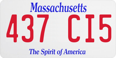 MA license plate 437CI5