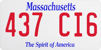 MA license plate 437CI6