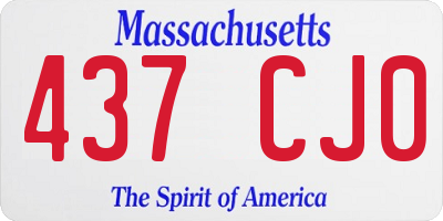 MA license plate 437CJ0