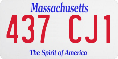 MA license plate 437CJ1
