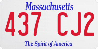 MA license plate 437CJ2