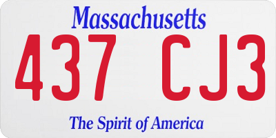 MA license plate 437CJ3