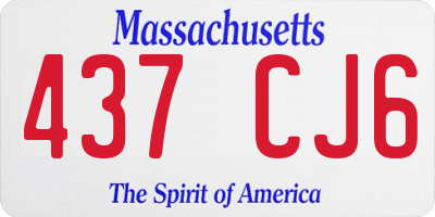MA license plate 437CJ6