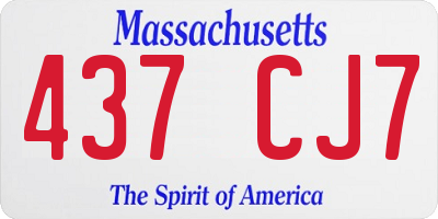 MA license plate 437CJ7