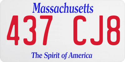 MA license plate 437CJ8