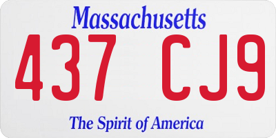 MA license plate 437CJ9