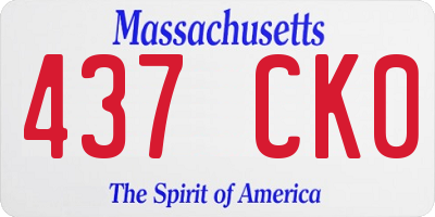 MA license plate 437CK0