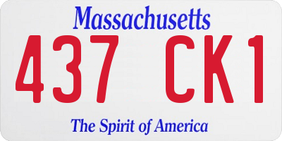 MA license plate 437CK1