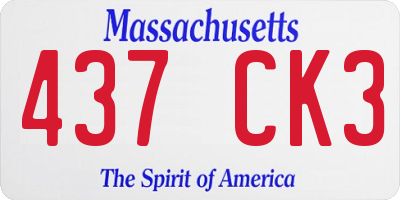 MA license plate 437CK3