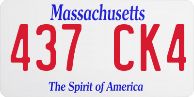 MA license plate 437CK4