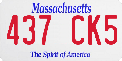 MA license plate 437CK5