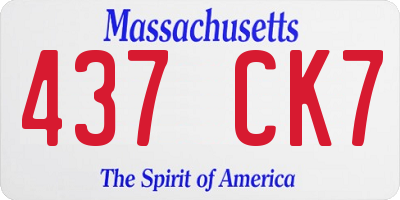 MA license plate 437CK7