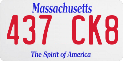 MA license plate 437CK8