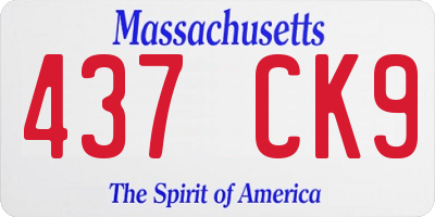 MA license plate 437CK9