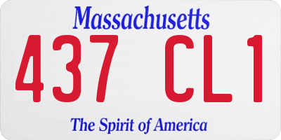MA license plate 437CL1