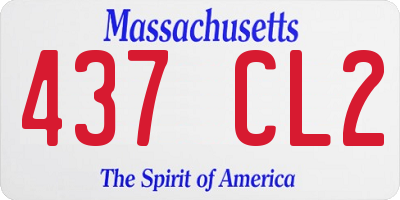 MA license plate 437CL2