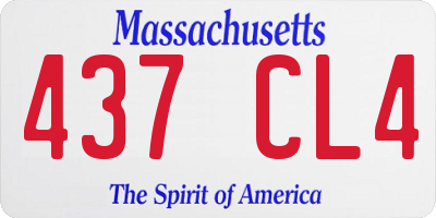 MA license plate 437CL4