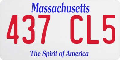 MA license plate 437CL5