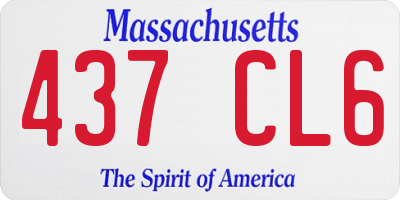 MA license plate 437CL6