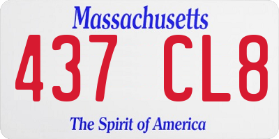 MA license plate 437CL8