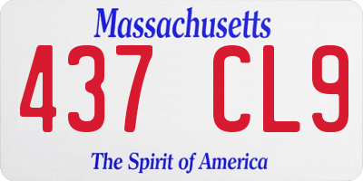 MA license plate 437CL9