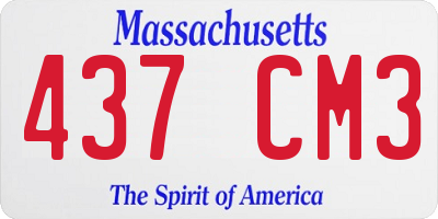 MA license plate 437CM3