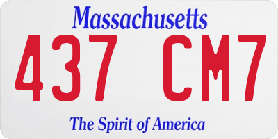 MA license plate 437CM7