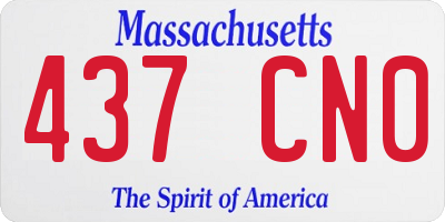 MA license plate 437CN0