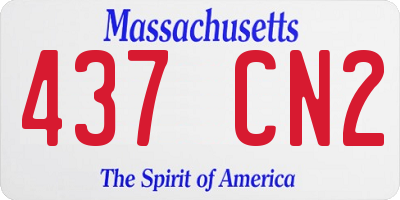 MA license plate 437CN2