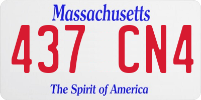 MA license plate 437CN4