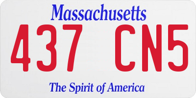MA license plate 437CN5