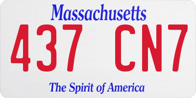MA license plate 437CN7