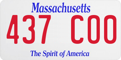 MA license plate 437CO0