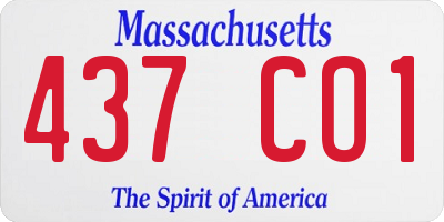 MA license plate 437CO1